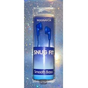 MAGNAVOX Snug Fit In Ear Headphones Smooth Bass 15mm Earbuds Blue